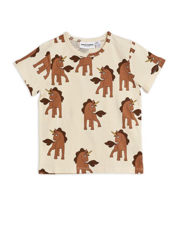T-Shirt Kids Unicorns Crème Braun von Mini Rodini