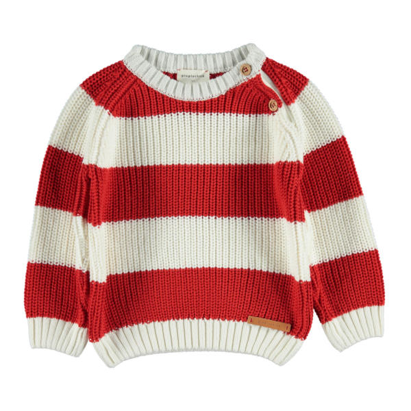 Pullover Kids Sweatshirt Rot Weiss gestreift von Piupiuchick