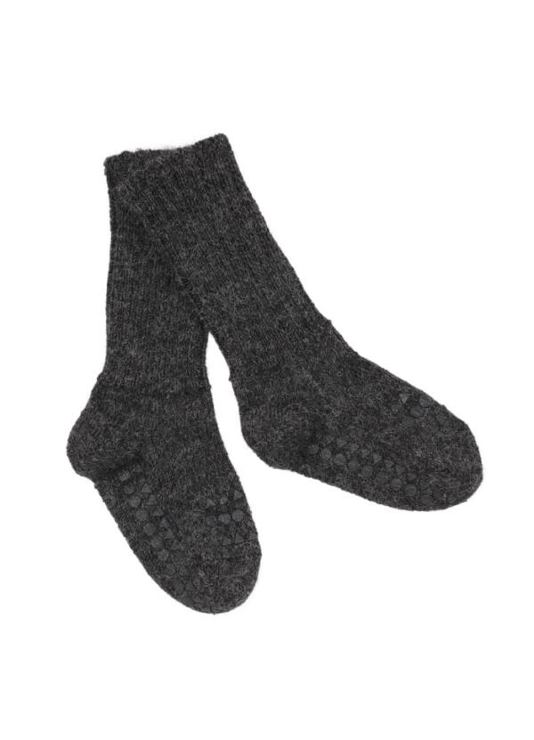 Anti Rutsch Socken Alpaka Dark Grey Melange von Go Baby Go