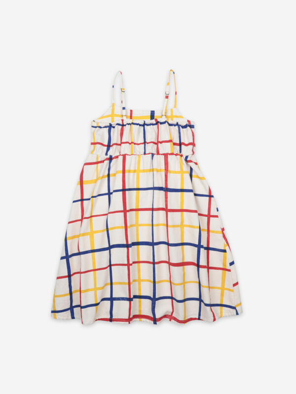Kleid Kids Multicolor Checkered Woven Custard von Bobo Choses