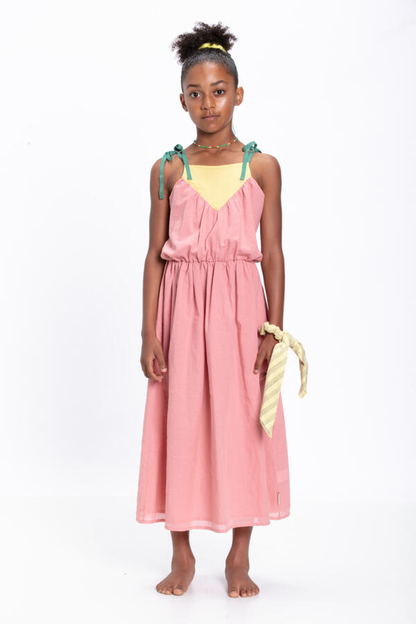 Kleid Kids Tri-color Vintage Pink von Piupiuchick