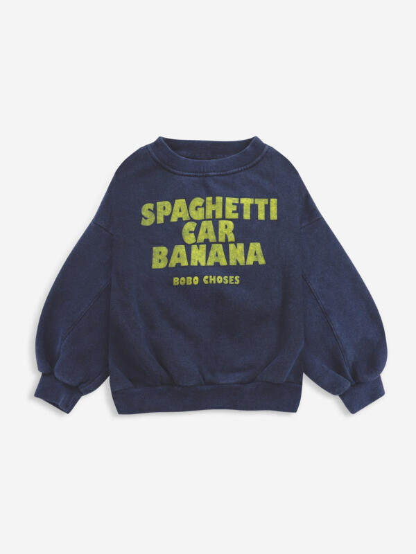 Pulli Kids Spaghetti Car Banana Twilight Blue von Bobo Choses