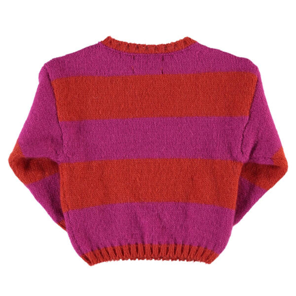 Strickpulli Kids Pink & Orange Stripes von Piupiuchick