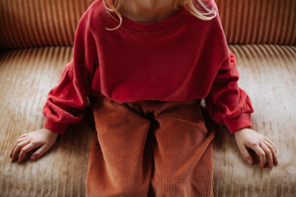Pullover Kids Velours Rot von Daily Brat