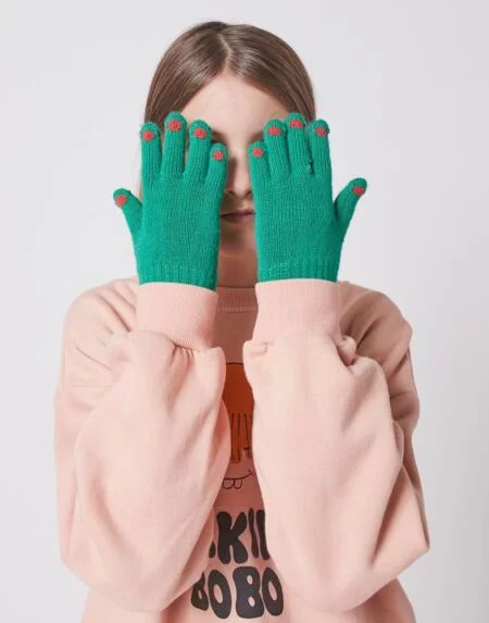 Handschuhe gestrickt grün von Bobo Choses
