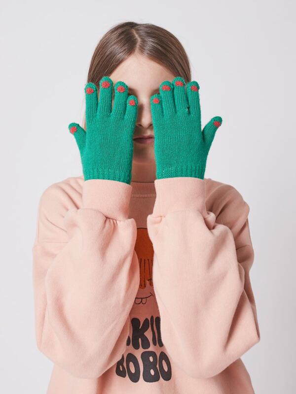 Handschuhe gestrickt grün von Bobo Choses