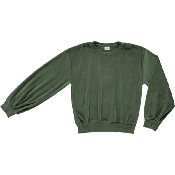 Sweatshirt Velour Cedrat Forest Green von Poudre Organic