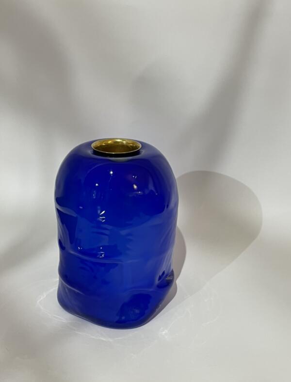 Tidal Kerzenhalter gross Lapis Blue von Glass Blow