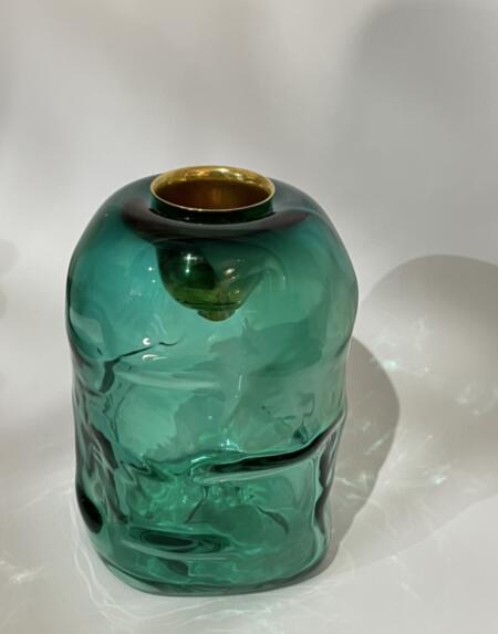 Tidal Kerzenhalter gross Sea Green von Glass Blow