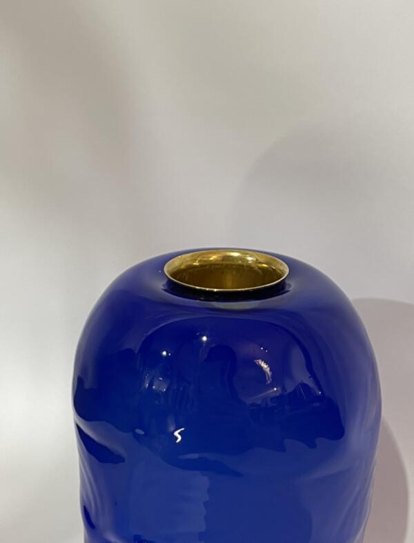 Tidal Kerzenhalter gross Lapis Blue von Glass Blow
