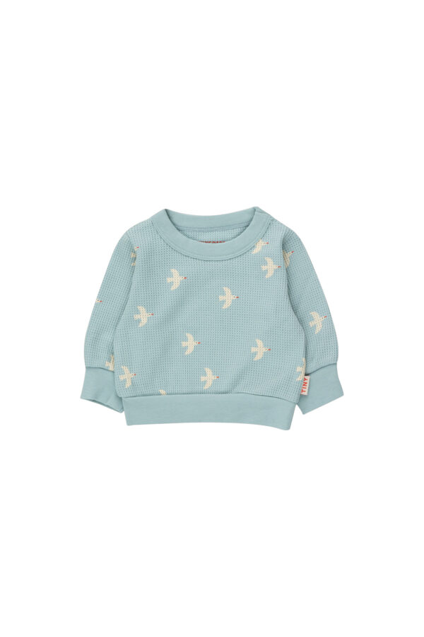 Sweatshirt Baby Birds blue / cream von Tinycottons