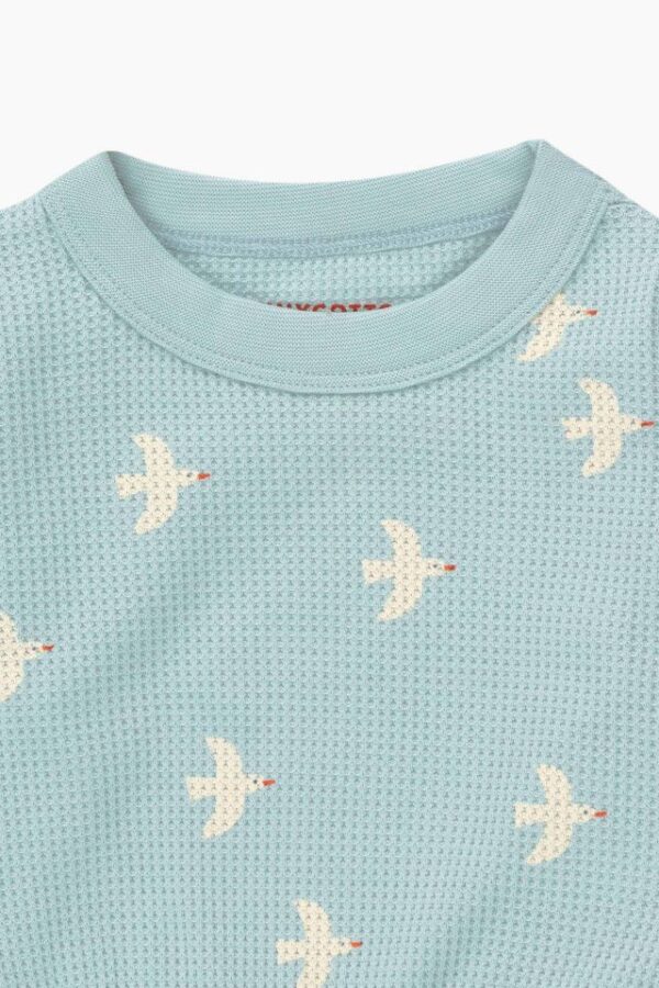 Sweatshirt Baby Birds blue / cream von Tinycottons