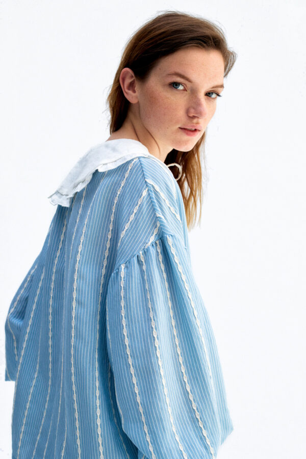 Bluse Woman Chloe Jacquard-Stripe von The New Society