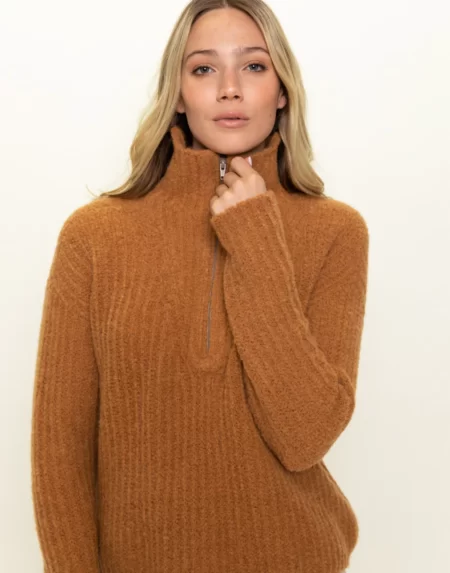 Jumper Adults Clever Cleo Camel Brown von LN Knits
