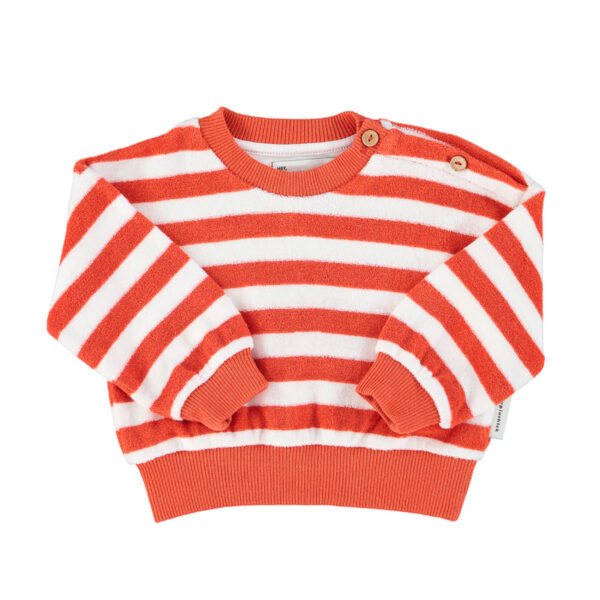 Pulli Baby Red & Ecru Stripes von Piupiuchick