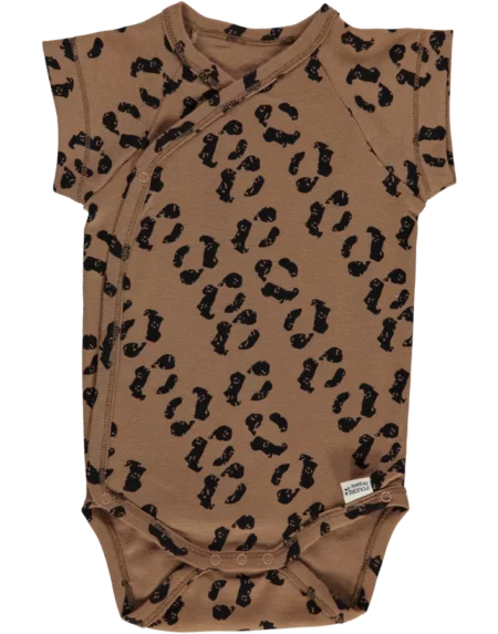 Wickelbody Baby Lierre Kurzarm Leopard von Poudre Organic
