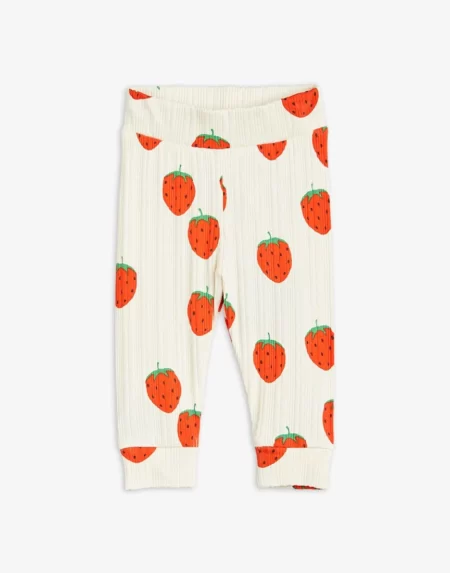 Leggings Baby Strawberries Offwhite von Mini Rodini