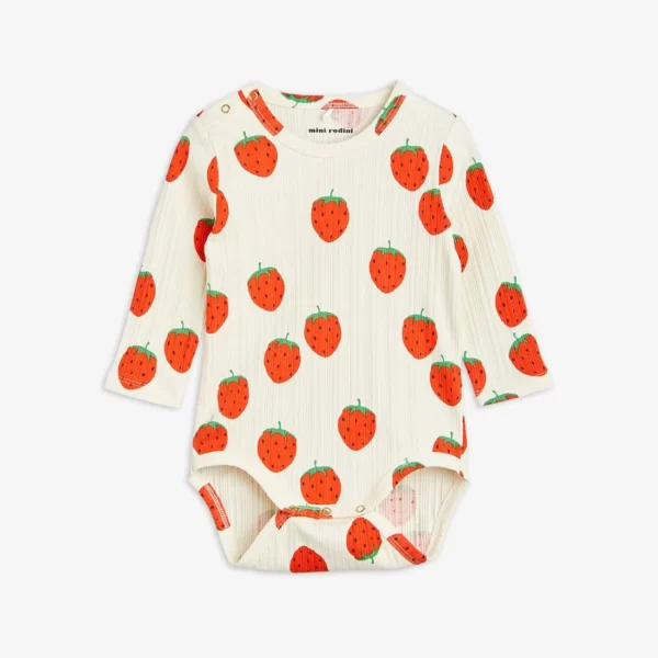 Body Baby Strawberries Offwhite von Mini Rodini