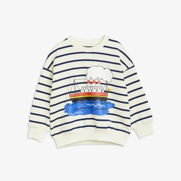 Sweatshirt Kids Ferry Stripe Blue von Mini Rodini
