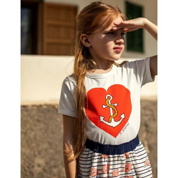 T-Shirt Kids Sailors Heart White von Mini Rodini