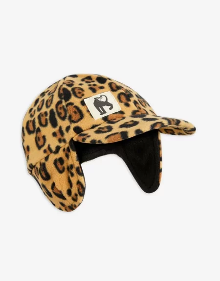 Mütze Kids Fleece Leopard Beige von Mini Rodini