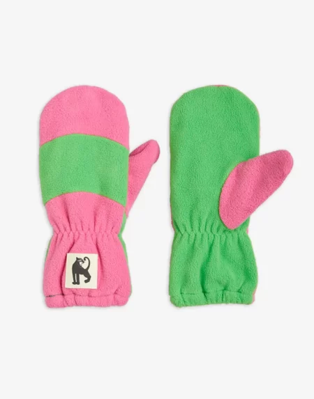 Handschuhe Kids Fleece Panel Pink von Mini Rodini