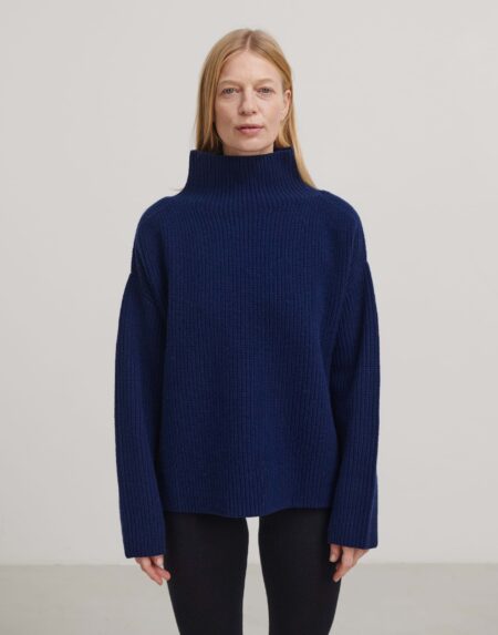 Strickpullover Adults Lambswool Rib Royal Blue
