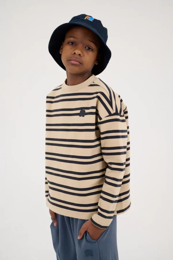 Pullover Kids Boxy Natural Iron Stripe von Repose AMS