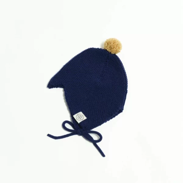 Mütze Baby Asta & August Merino Marineblau von Mini Fabrik
