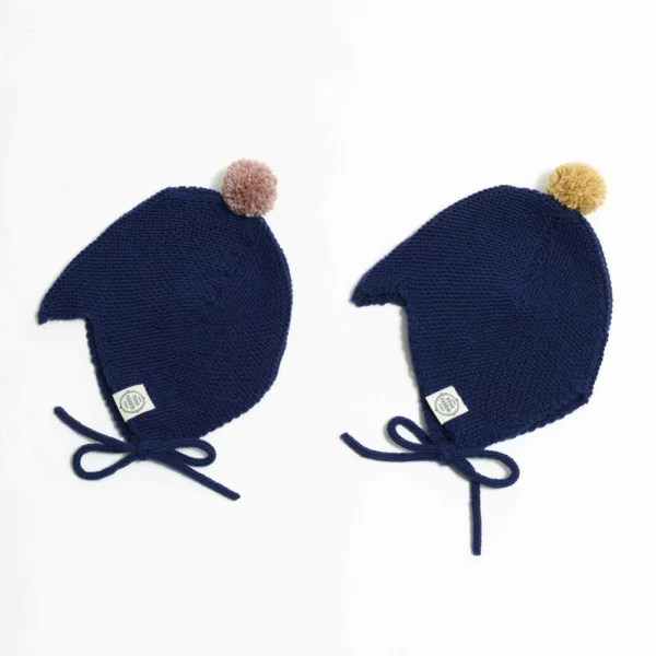 Mütze Baby Asta & August Merino Marineblau von Mini Fabrik