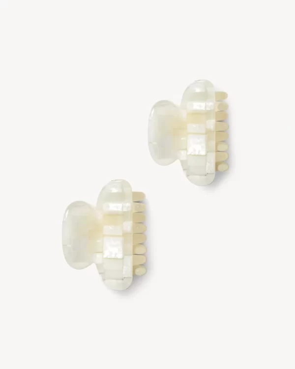 Haarklammer Mini Heirloom Opalite Shell Checker von Machete