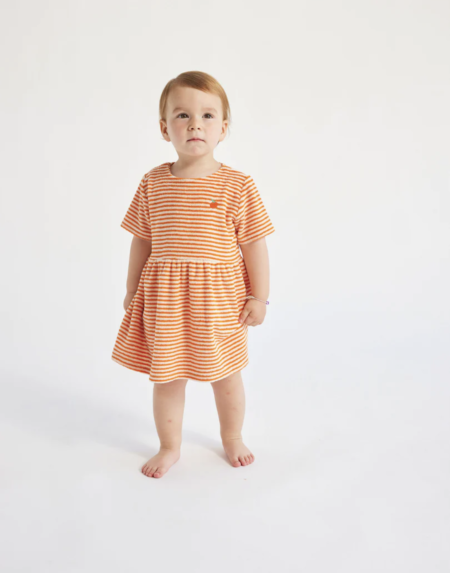 Kleid Baby Orange Stripes Terry von Bobo Choses