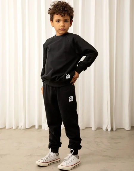 Pullover Kids Basic Solid Black von Mini Rodini