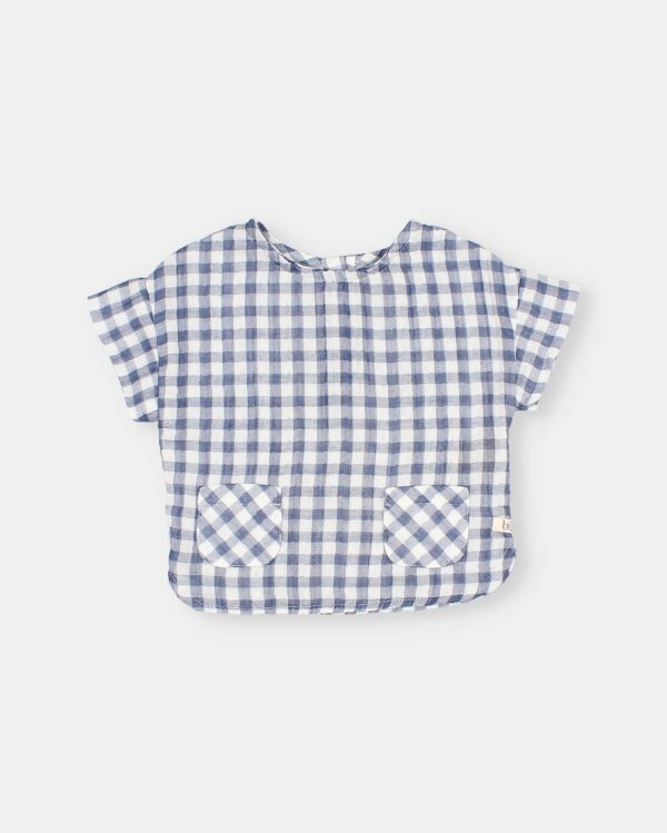 Shirt Baby Gingham Blue Stone von Buho