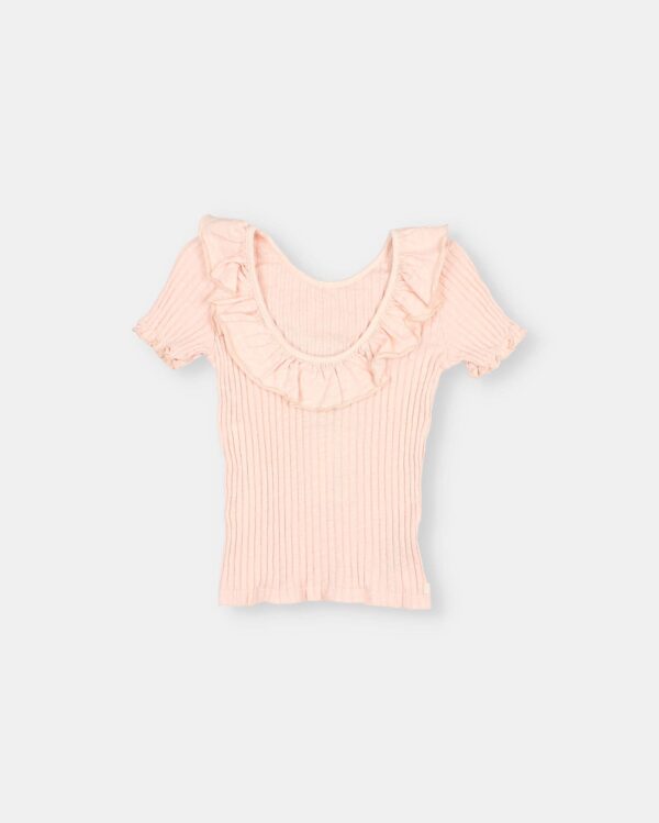 T-Shirt Kids Rib Collar Light Pink von Buho
