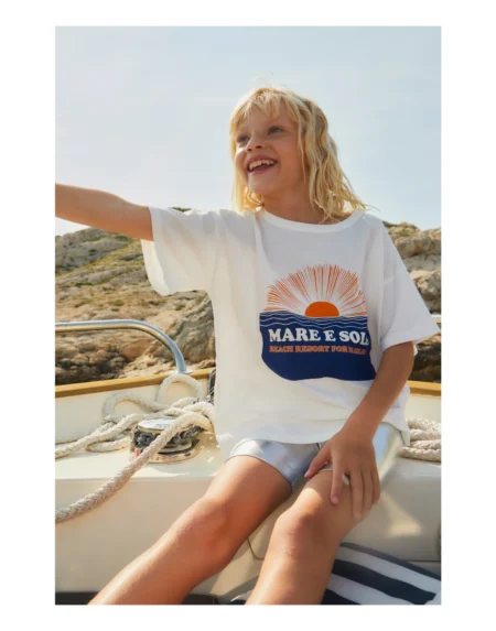 T-Shirt Kids Dylan Just White Mare e Sole