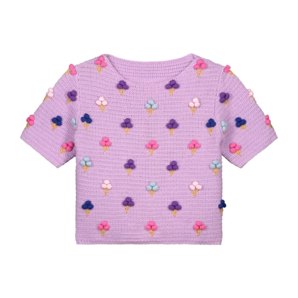 T-Shirt Kids Ice Knitted Lavender von Daily Brat