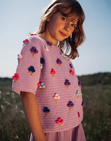T-Shirt Kids Ice Knitted Lavender von Daily Brat